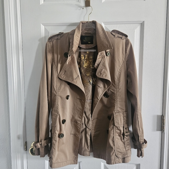 Vintage Y2K Glad News Trench Coat - Picture 1 of 11